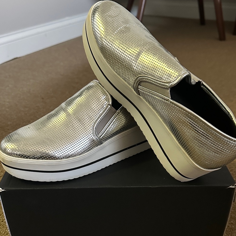 Steve Madden Silver Slip-On Women's Sneakers